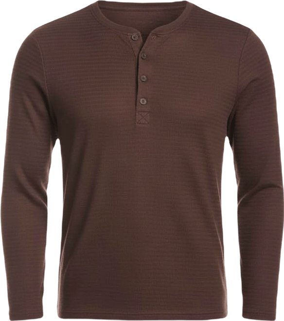 Men's Long Sleeve Henley Neck T-Shirt