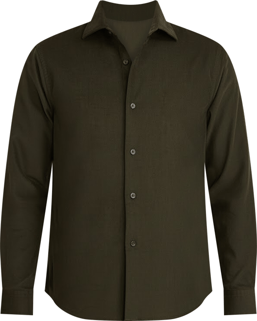 Men's Cotton Corduroy Cutaway-Collar Shirt