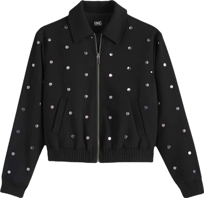 Petite Studded Zip-Front Jacket, Macy's Exclusive