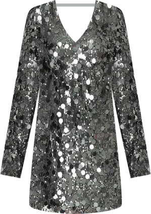 Women's Beaded Dolman Sleeve Mini Dress