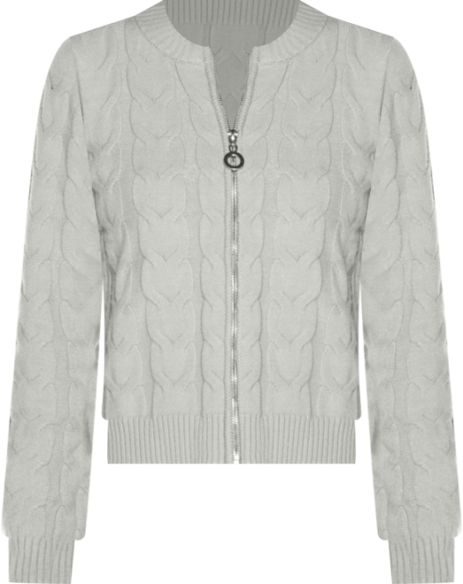 Women's Black Label Zip Cable Sweater