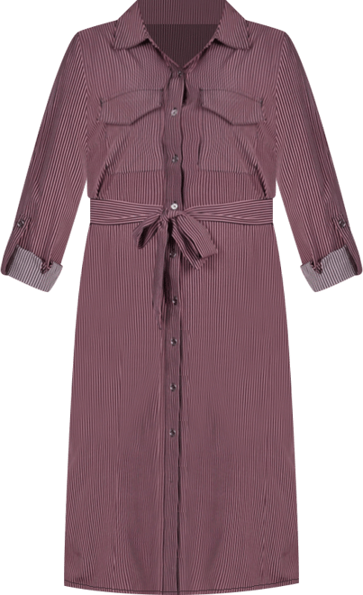 Petite Geometric Printed Long Sleeve Roll Tab Shirtdress
