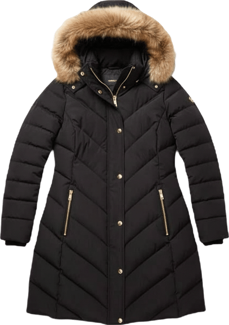 Michael  Women's Faux-Fur-Trim Hooded Puffer Coat, Exclusively at Macy's