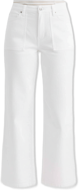 Women's Patch Pocket High Rise Wide-Leg Jeans, Macy's Exclusive