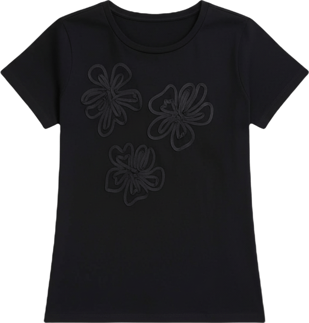 Women's Short Sleeve Floral Embroidered T-Shirt, Macy's Exclusive