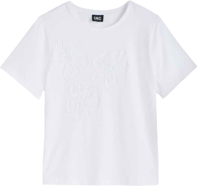 Women's Short Sleeve Floral Embroidered T-Shirt, Macy's Exclusive