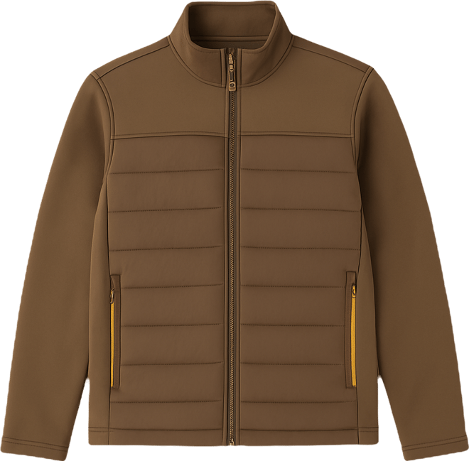 Men's Transitional Mixed Media Zip Front Jacket