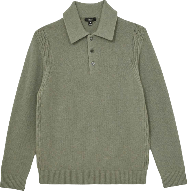 Men's Wool-Blend and Cashmere Polo Sweater