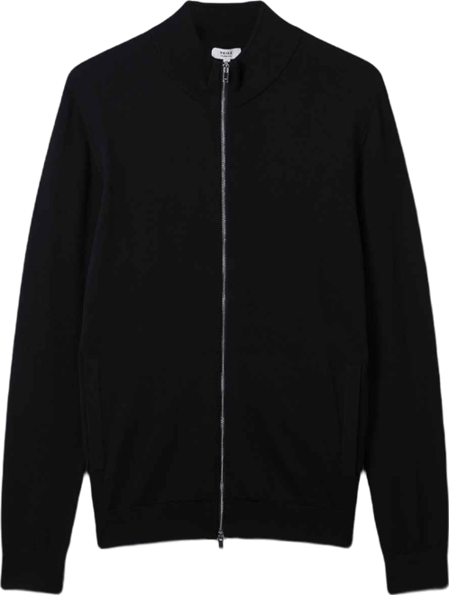 Men's Merino Wool Funnel-Neck Cardigan