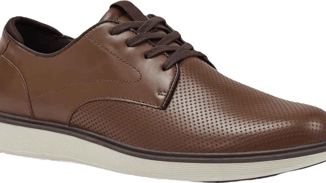 Men's Wide Width Leather Lace Up Derby Oxfords