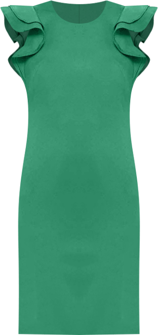 Women's Ruffle-Sleeve Sheath Dress