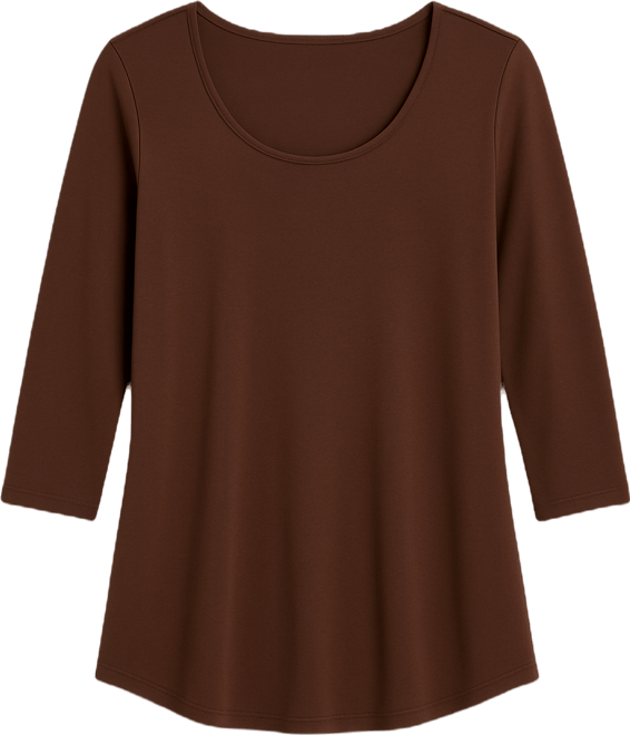 Petite 3/4-Sleeve Scoop Neck Top, Exclusively at Macy's