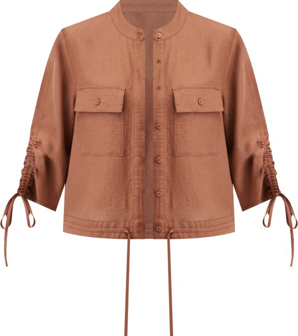 Women's Tie-Sleeve Chambray Tie-Waist Blouse, Macy's Exclusive