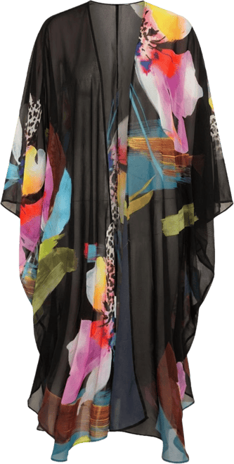 Plus Size Floral Robe with Wrist Band
