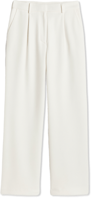 Juniors' Twill Pleated Wide Leg Pants