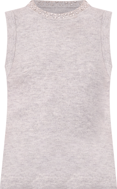 Women's Neck Embellishment Crewneck Sweater