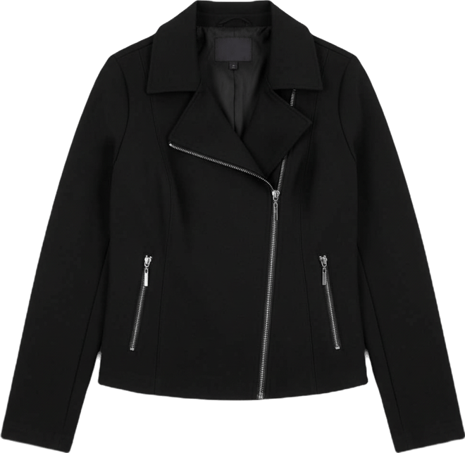Women's Notched Collar Knit Moto Jacket
