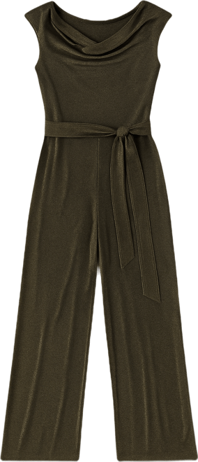 Women's Metallic Cowl-Neck Jumpsuit