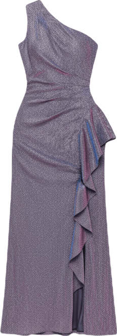 Women's One-Shoulder Glitter Long Dress