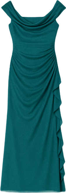 Women's Long Sleeveless Glitter Mesh Dress