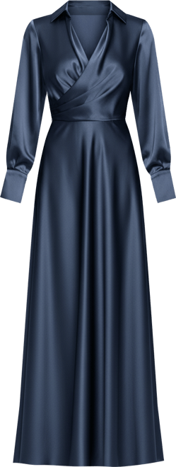 Women's Collared Long-Sleeve Dress