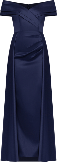 Women's Sweetheart Neck Double Collar Draped Long Dress