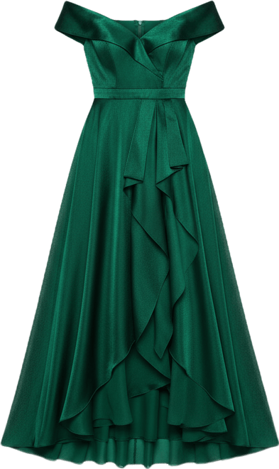 Women's Sweetheart Neck Off-The-Shoulder Ruffle Long Dress