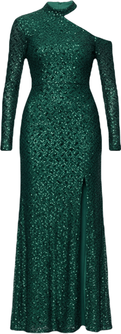 Women's Long-Sleeve Sequined Long Dress
