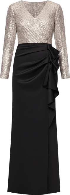 Women's V-Neck Sequin Long Dress