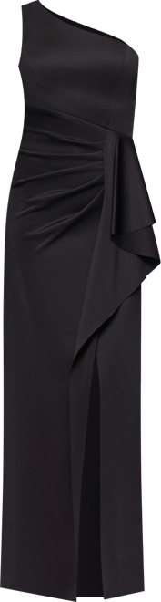 Women's One-Shoulder Side Ruffle Long Dress