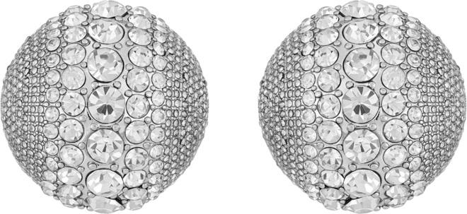 Rhinestones Half-Hoop Clip Pierce Earrings