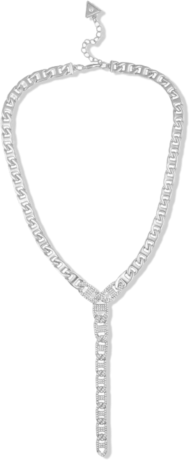Glass Stone Pave Y-Drop Necklace (also in Silver-Tone)
