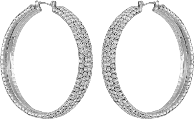 Rhinestone Pave Large Hoop Earrings