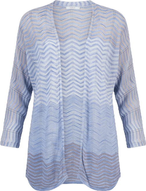 Women's Zigzag Knit Open-Front Cardigan