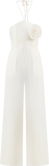 Women's Rosette Halter Neck Wide-Leg Jumpsuit, Macy's Exclusive