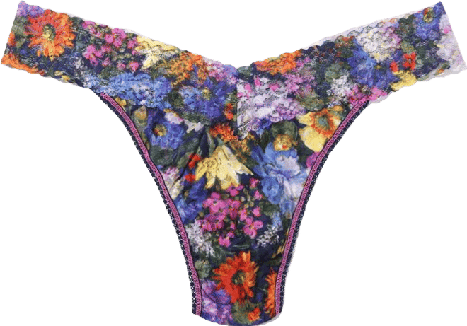 Women's Printed Signature Lace Original Rise Thong Underwear