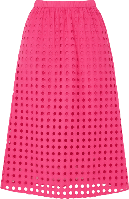 Women's Circle Eyelet Midi Skirt