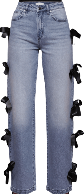 Women's Bow Detail High-Rise Jeans