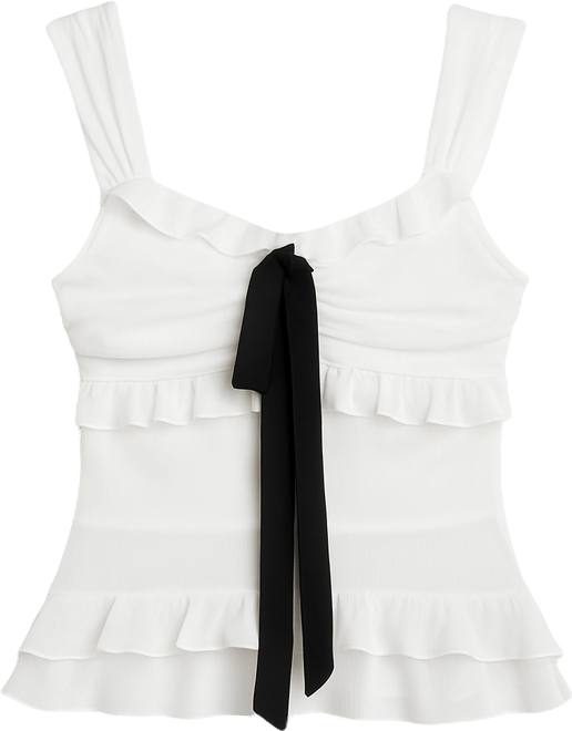 Women's Bow Detail Ruffle Top