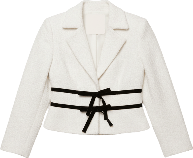 Women's Bow Detail Long-Sleeve Lady Jacket