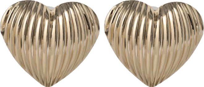 Bcbg Generation Ribbed Heart Button Earrings