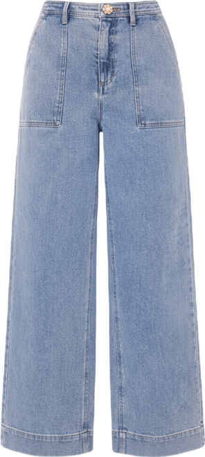 Women's Wide Leg Patch Pocket Jeans