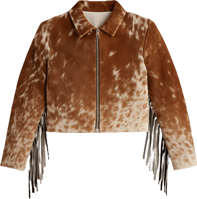 Women's Zip Through Fringe Jacket