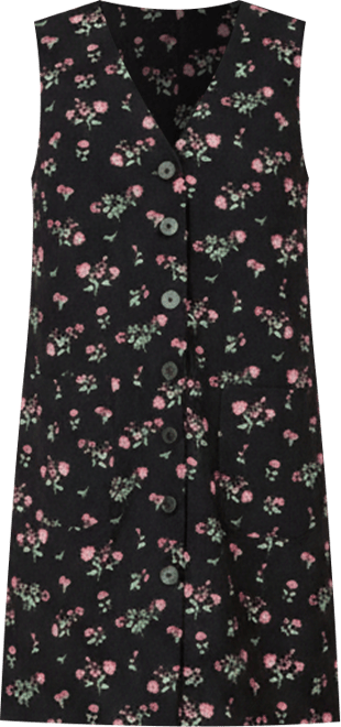 Women's Floral Print Pinafore Dress
