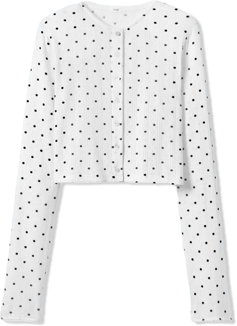 Plus Size The Cropped Cardigan- Pointelle