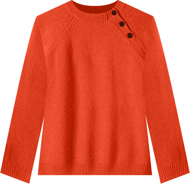 Women's Lambswool Button Neck Sweater