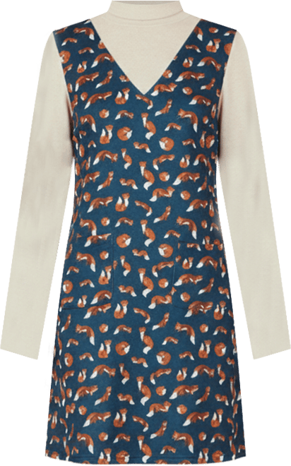 Women's Fox Long Sleeve Layered Tunic Dress