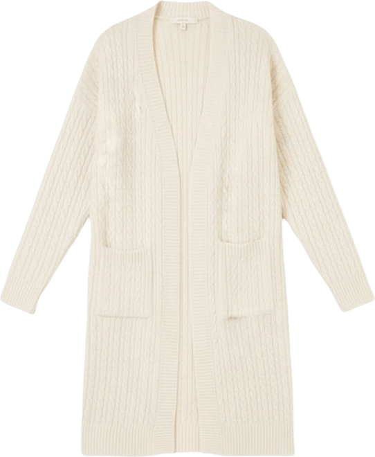 Women's Cable Knit Long Sleeve Long Cardigan