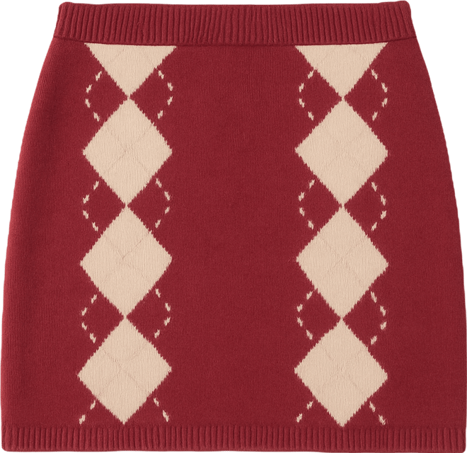 Women's Argyle Knit Skirt