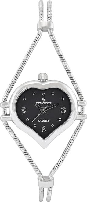 Womens Silver colored Wire Watch with Black dial